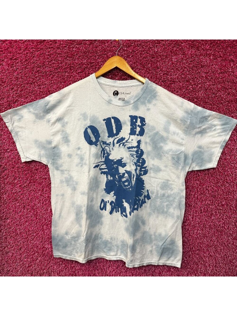 Wutang Clan Ol Dirty Bastard Blue Tie Dye Rap Tshirt size 2x